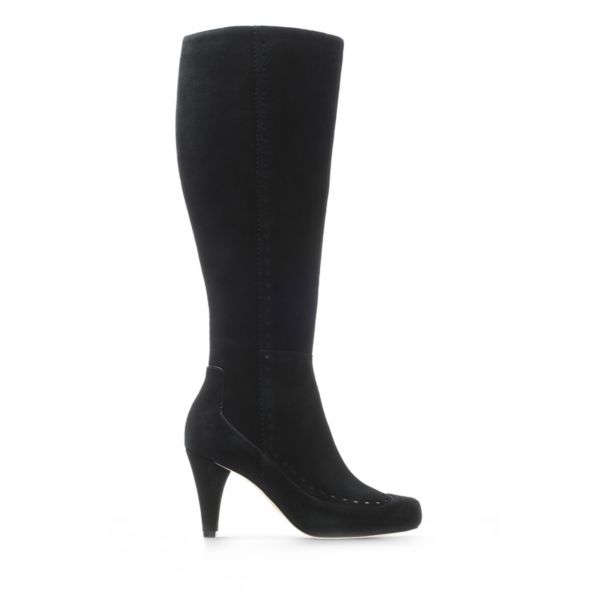 Clarks Womens Dalia Sierra Knee High Boots Black | UK-3879065
